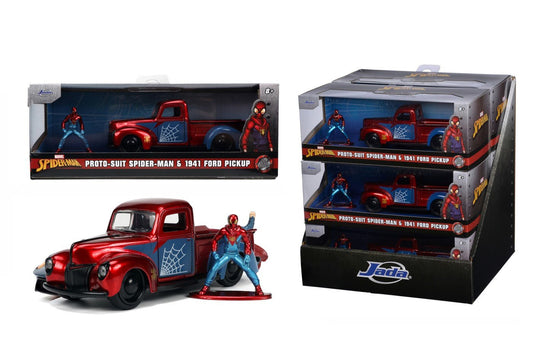 Jada marvel set masinuta metalica ford pick up scara 1:32 si figurina metalica spider man, Simba - Publisol.ro
