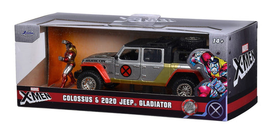 Jada marvel set masinuta metalica jeep gladiator scara 1:32 si figurina din metal colossus, Simba - Publisol.ro
