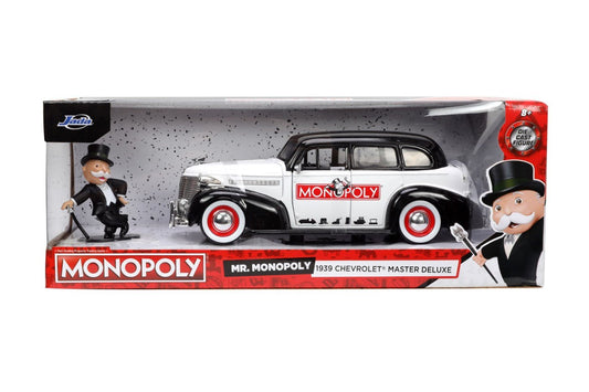 Jada set masinuta metalica chevrolet master deluxe 1939 scara 1:24 si figurina mr monopoly, Simba - Publisol.ro