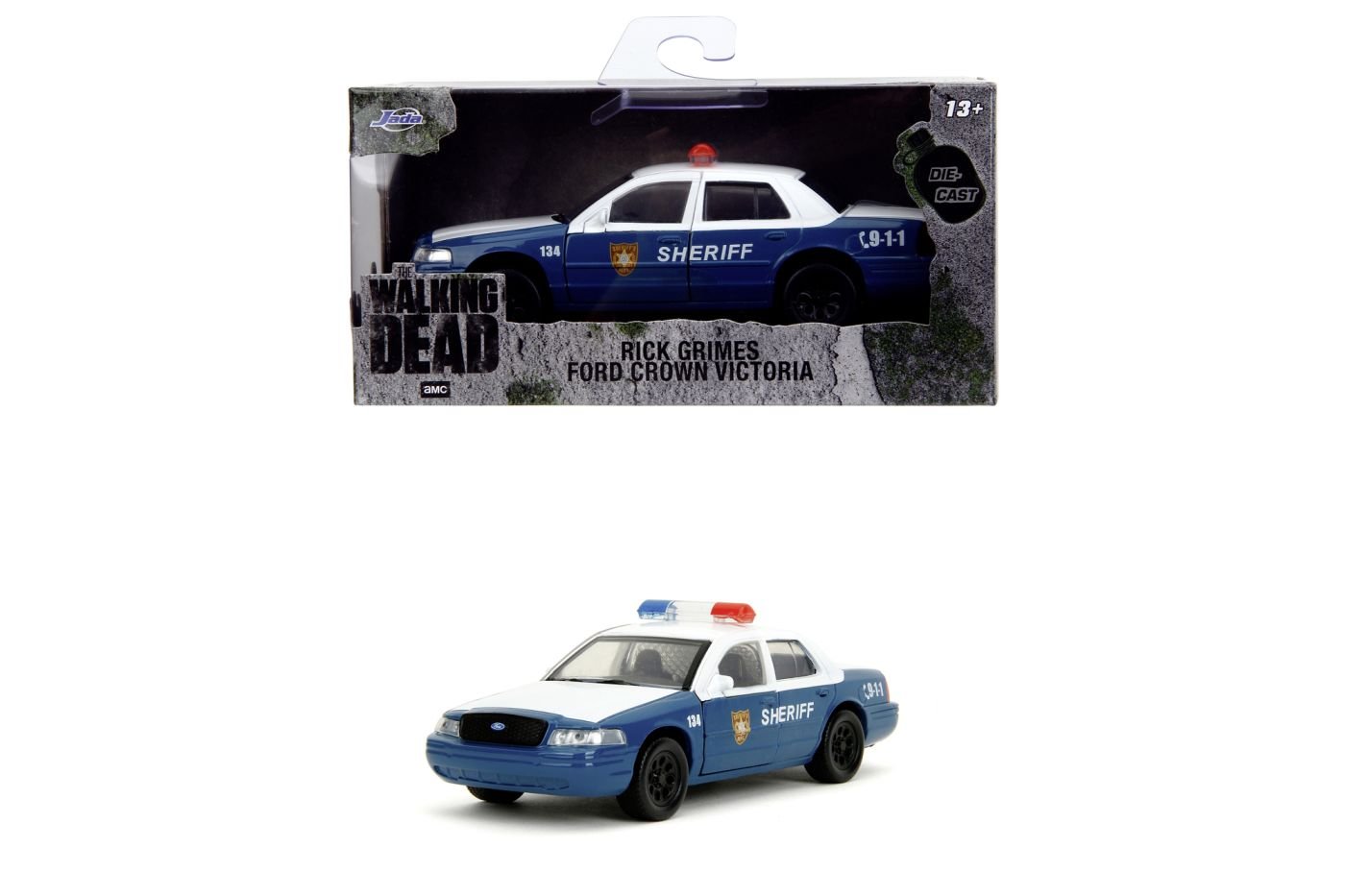 Jada the Walking Dead Rick Crimes masinuta metalica Ford Crown Victoria scara 1:32 - Publisol.ro