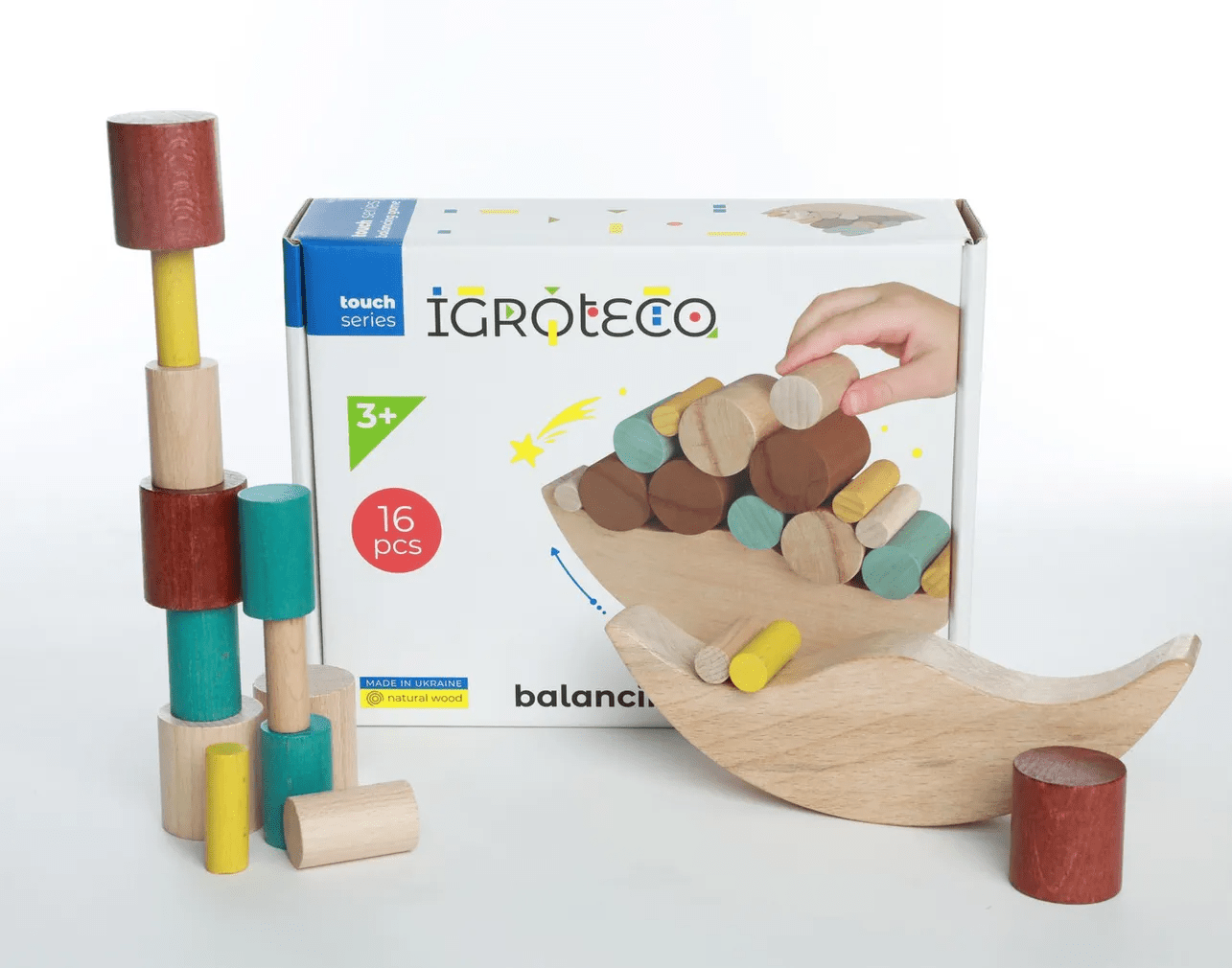 Joc de echilibru din lemn - , zLuna, , 16 piese - Igroteco - Publisol.ro