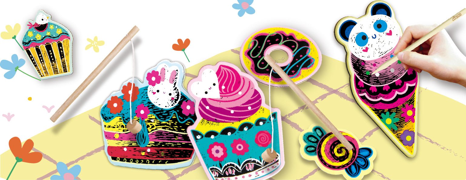 Joc de pescuit 2in1 razuibil - Scratch N Catch - Desert delicios - Avenir - Publisol.ro