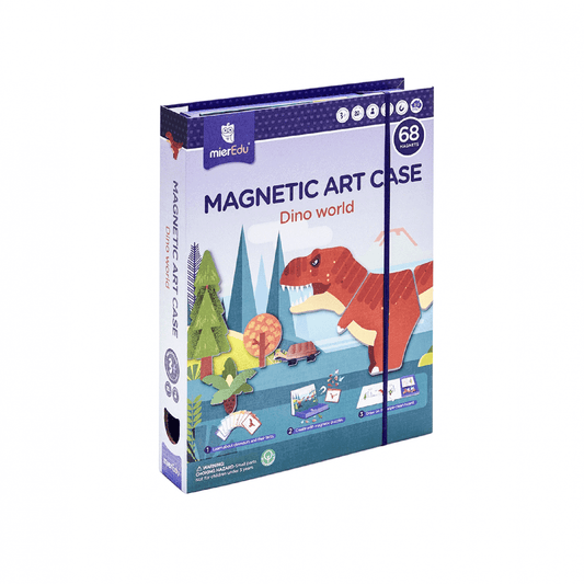 Joc puzzle magnetic de arta si asociere - Lumea dinozaurilor - mierEdu - Publisol.ro