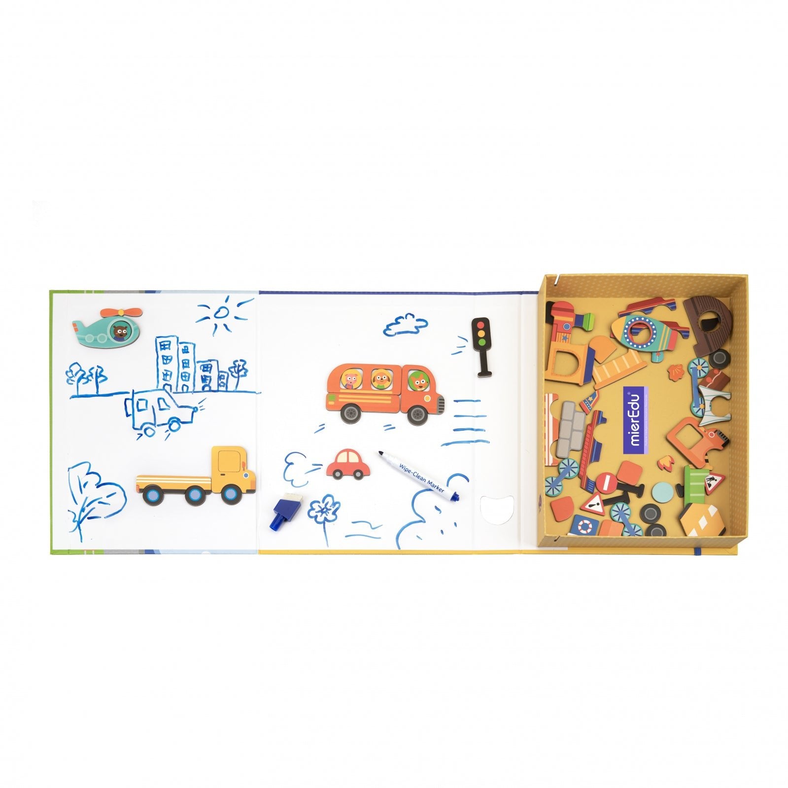 Joc puzzle magnetic de arta si asociere - Vehicule - mierEdu - Publisol.ro