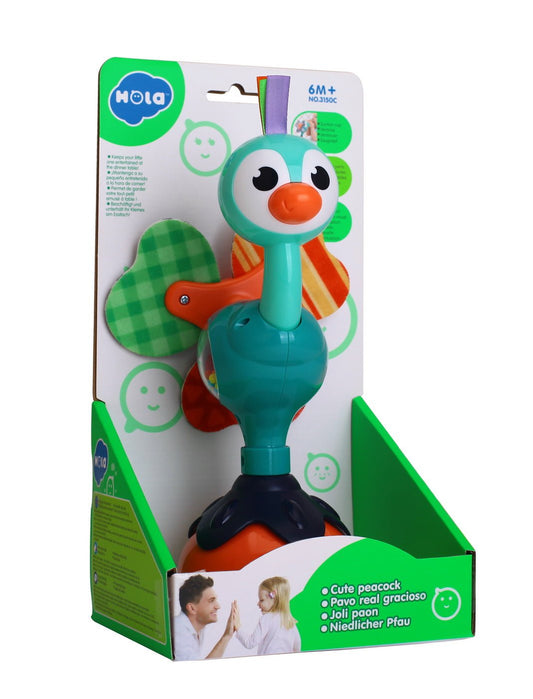 Jucarie bebe cu ventuza - paun, Jucarii Bebe - Publisol.ro