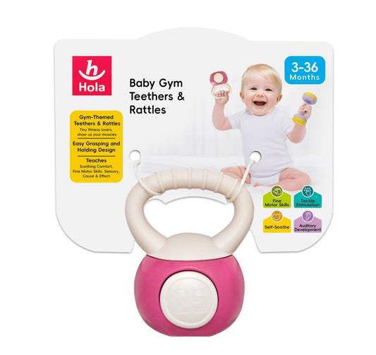 Jucarie dentitie gantera kettlebell - Publisol.ro