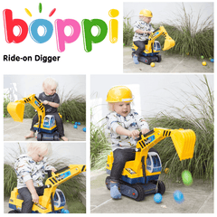 Jucarie Excavator Ride On, Boppi, cu cabina rotativa si casca de protectie - boppi - Publisol.ro