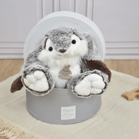 Jucarie moale din plus - Iepurasul Marius, 30 cm, gri - Histoire d'Ours - Publisol.ro