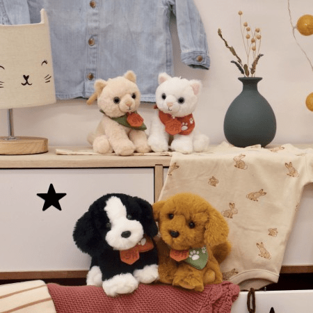 Jucarie moale din plus - Pisica, 16 cm, bej - Histoire d'Ours - Publisol.ro