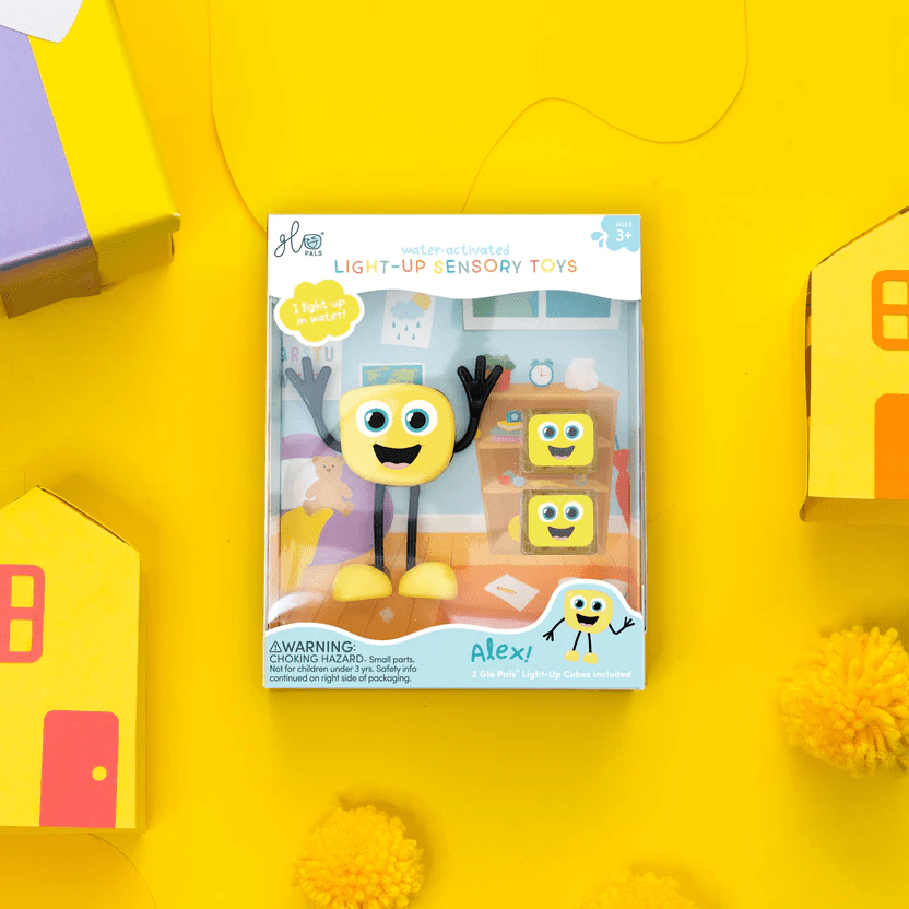 Jucarie senzoriala luminoasa Alex - Glo Pal, galben - Glo Pals - Publisol.ro