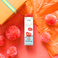 Jucarie senzoriala luminoasa Sammy - Glo Cube, rosu - Glo Pals - Publisol.ro