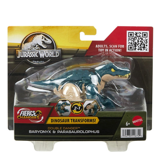 Jurassic world fierce changers double danger dinozaur transformabil baryonyx si parasaurolophus, Mattel - Publisol.ro
