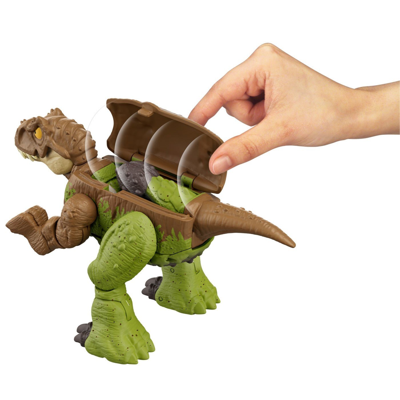 Jurassic world fierce changers double danger dinozaur transformabil tyrannosaurus rex si ankylosaurus maro, Mattel - Publisol.ro