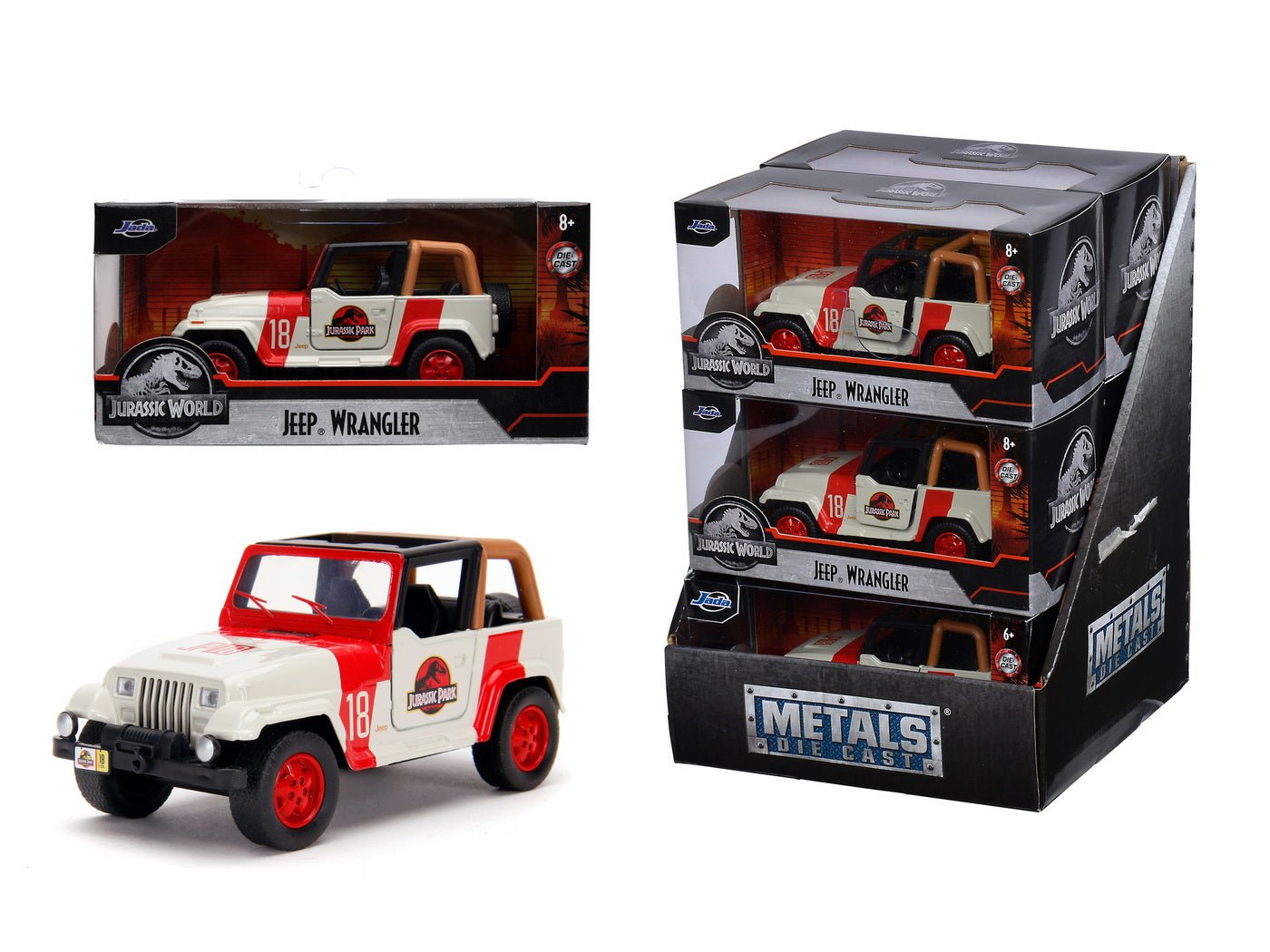 Jurassik park dino masinuta metalica jeep wrangler scara 1:32, Simba - Publisol.ro
