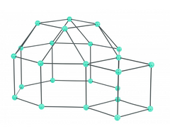 Kit constructie 3D - Cort pentru copii - gri verde - Crazy Tent