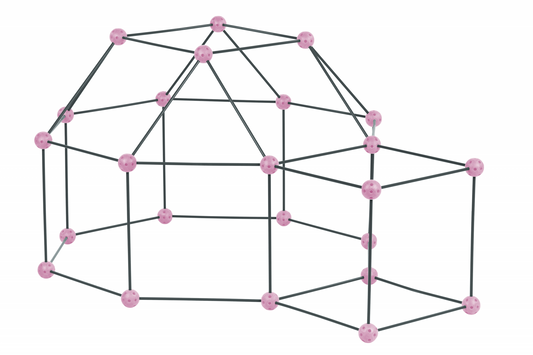 Kit constructie 3D - Cort pentru copii - roz gri - Crazy Tent