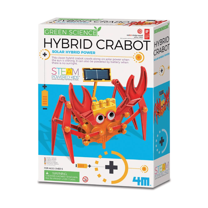 Kit constructie Crab robot hibrid, Stiinta Verde - Green Science - 4M - Publisol.ro