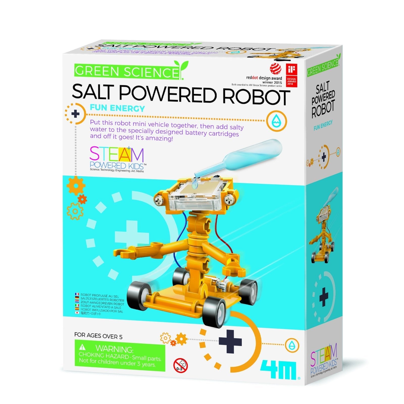 Kit constructie Robot alimentat cu sare, Stiinta Verde - Green Science - 4M - Publisol.ro
