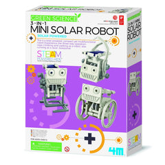 Kit constructie Robot Solar mini 3 in 1, Stiinta Verde - Green Science - 4M - Publisol.ro