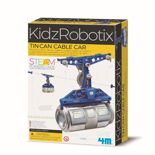 Kit constructie robot - Tin Can Cable Car, Kidz Robotix - 4M