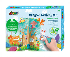 Kit de activitati cu creioane colorate - Distractie in casuta din copac - Avenir