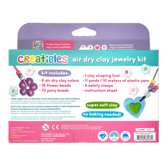Kit DIY bijuterii Creatibles Flori Fermecate - plastilina cu uscare la aer - set de 6 culori si accesorii - Ooly - Publisol.ro
