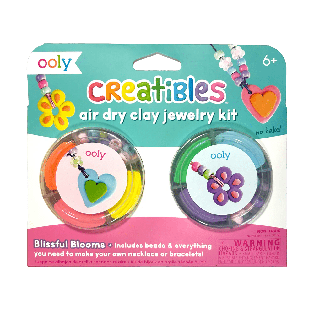 Kit DIY bijuterii Creatibles Flori Fermecate - plastilina cu uscare la aer - set de 6 culori si accesorii - Ooly - Publisol.ro