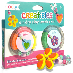 Kit DIY bijuterii Creatibles Flori Fermecate - plastilina cu uscare la aer - set de 6 culori si accesorii - Ooly - Publisol.ro