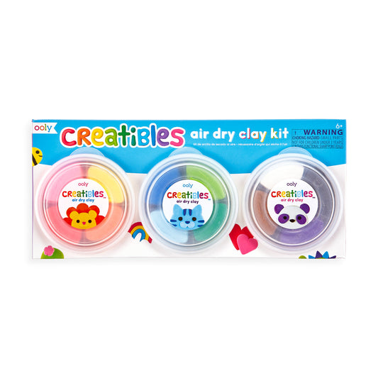 Kit DIY Creatibles - plastilina cu uscare la aer - set de 12 culori si 3 ustensile - Ooly