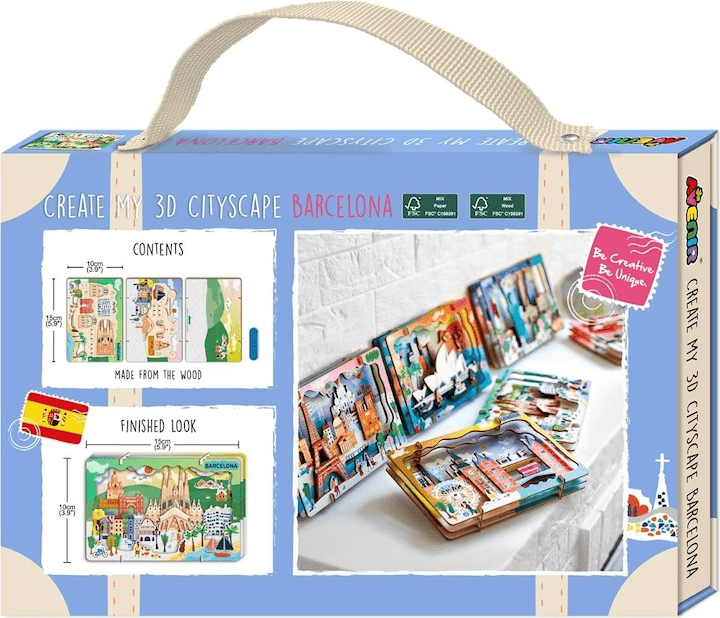 Kit DIY - Creaza Peisaj Urban 3D din lemn - Barcelona - Avenir - Publisol.ro