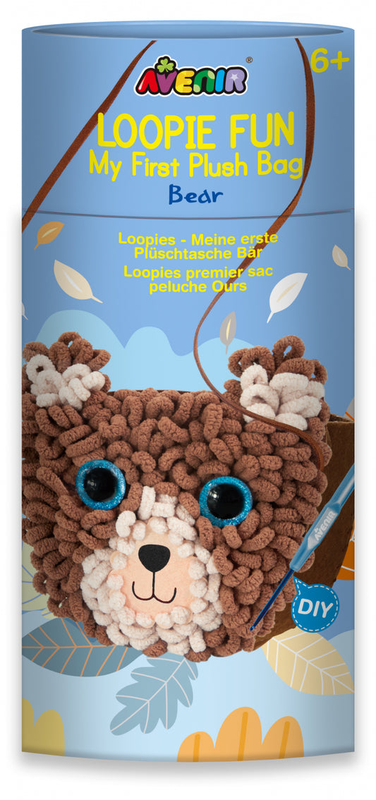 Kit DIY Loopie Fun - Prima mea geanta de plus bucle, Ursulet - Avenir