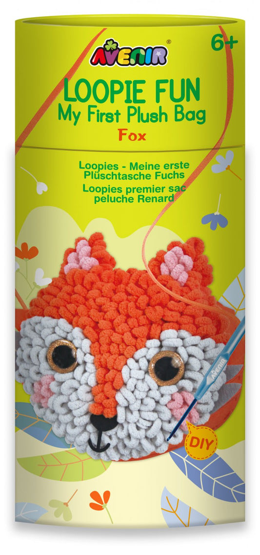 Kit DIY Loopie Fun - Prima mea geanta de plus bucle, Vulpe - Avenir - Publisol.ro