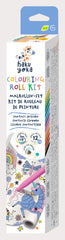 Kit rola de desenat 3 m si 12 creioane colorate cerate, Haku Yoka - Unicorni - Avenir - Publisol.ro