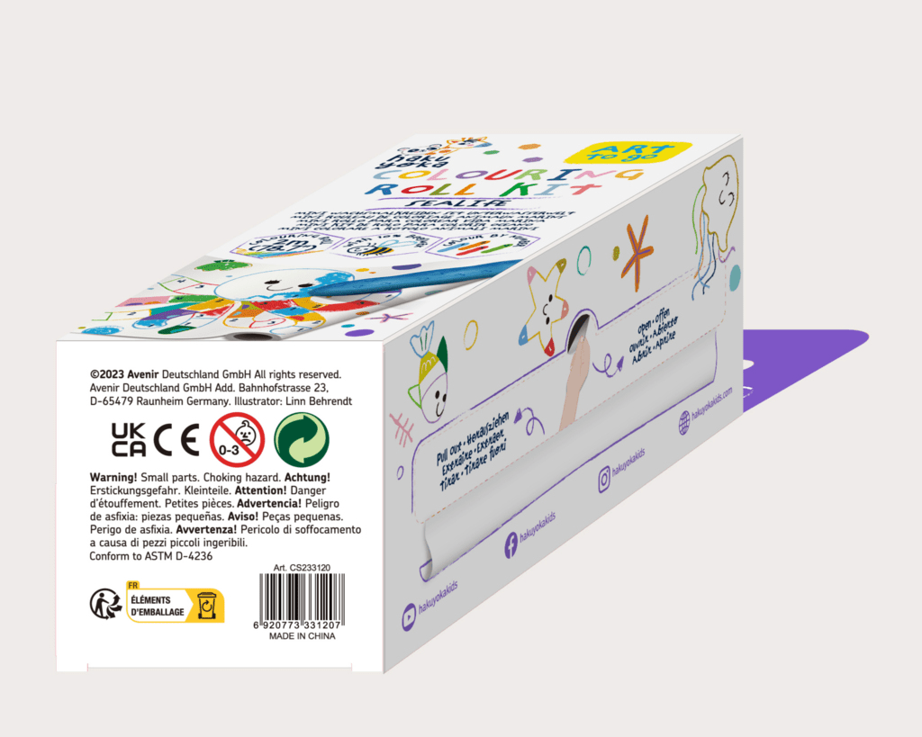 Kit rola de desenat pe numere - 2 m, include 4 creioane colorate cerate, Subacvatic - Haku Yoka - Avenir - Publisol.ro