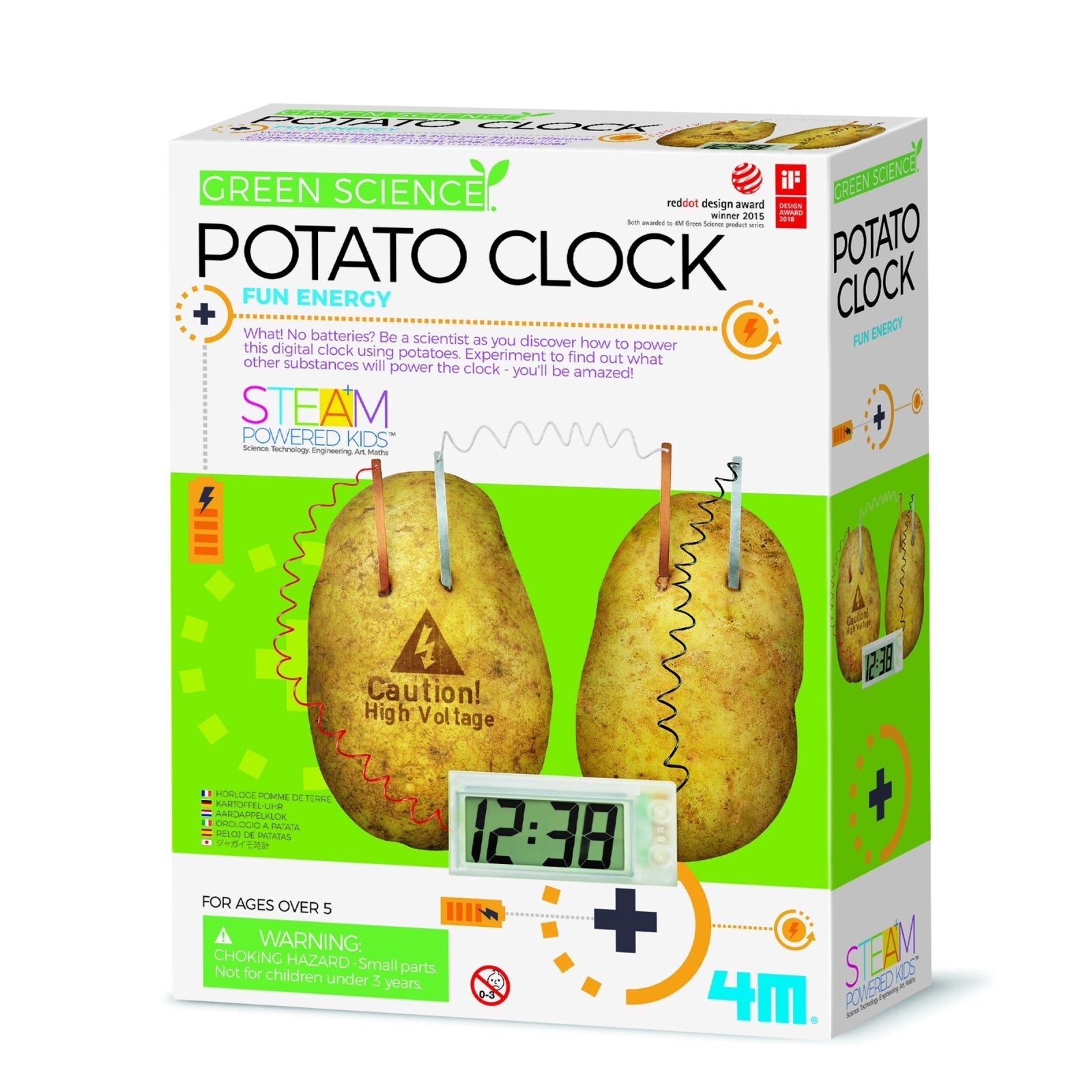 Kit stiintific - Ceas din cartof, Stiinta Verde - Green Science - 4M - Publisol.ro