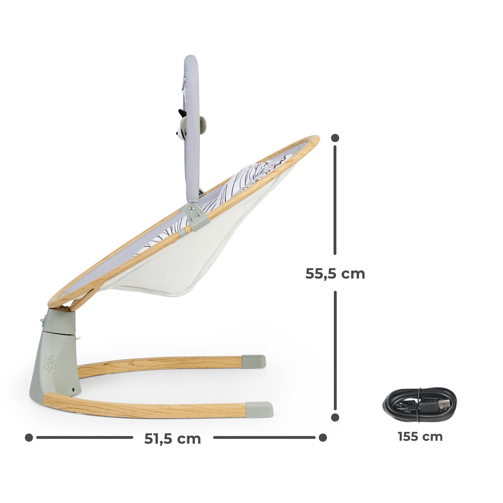 Leagan electric 2 in 1 Kinderkraft lumi, grey - Publisol.ro