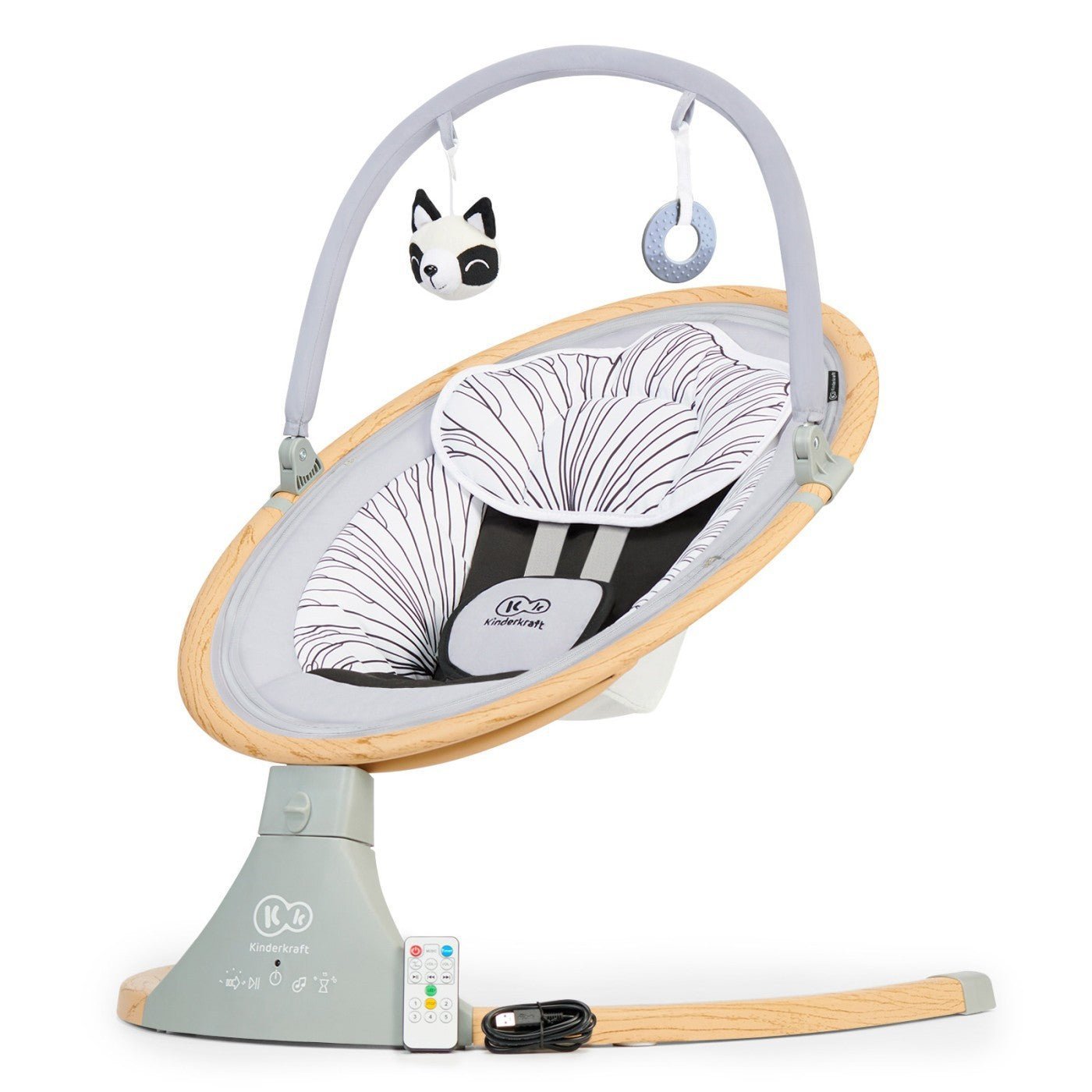Leagan electric 2 in 1 Kinderkraft lumi, grey - Publisol.ro