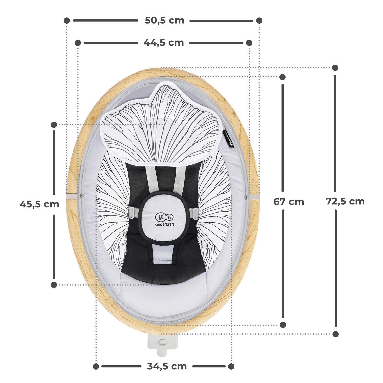 Leagan electric 2 in 1 Kinderkraft lumi, grey - Publisol.ro