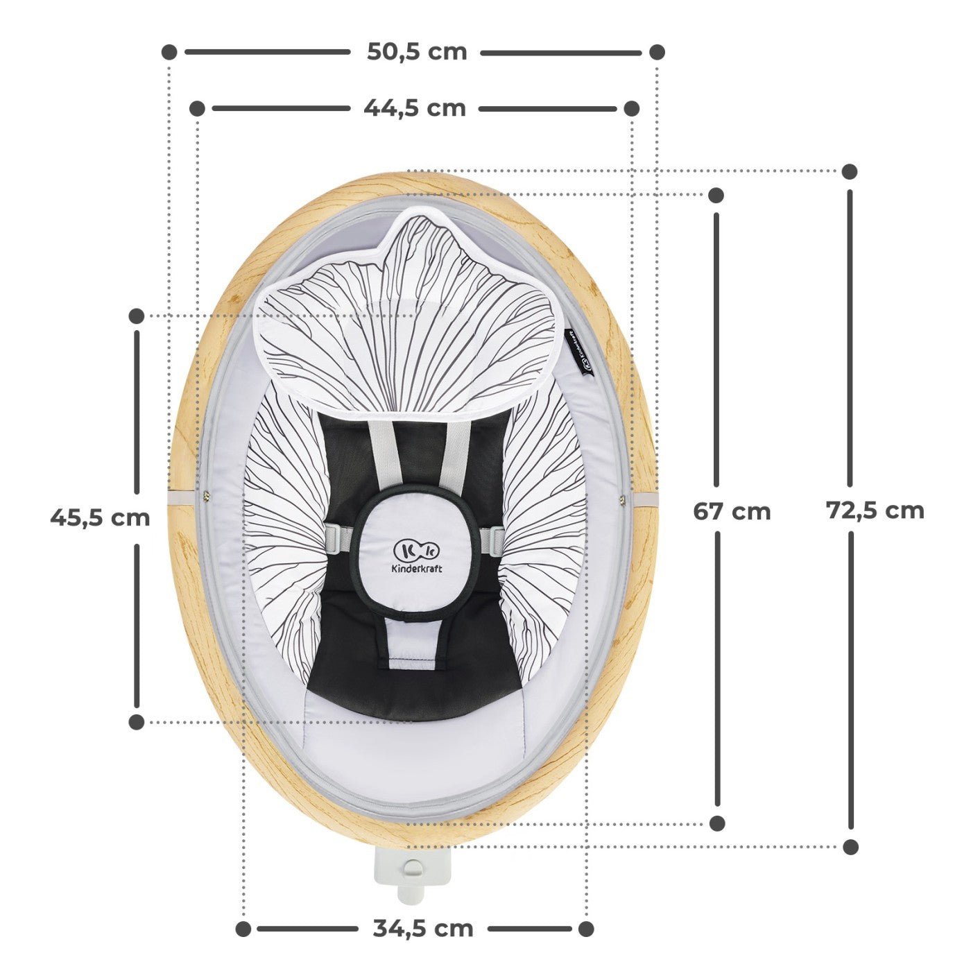 Leagan electric 2 in 1 Kinderkraft lumi, grey - Publisol.ro