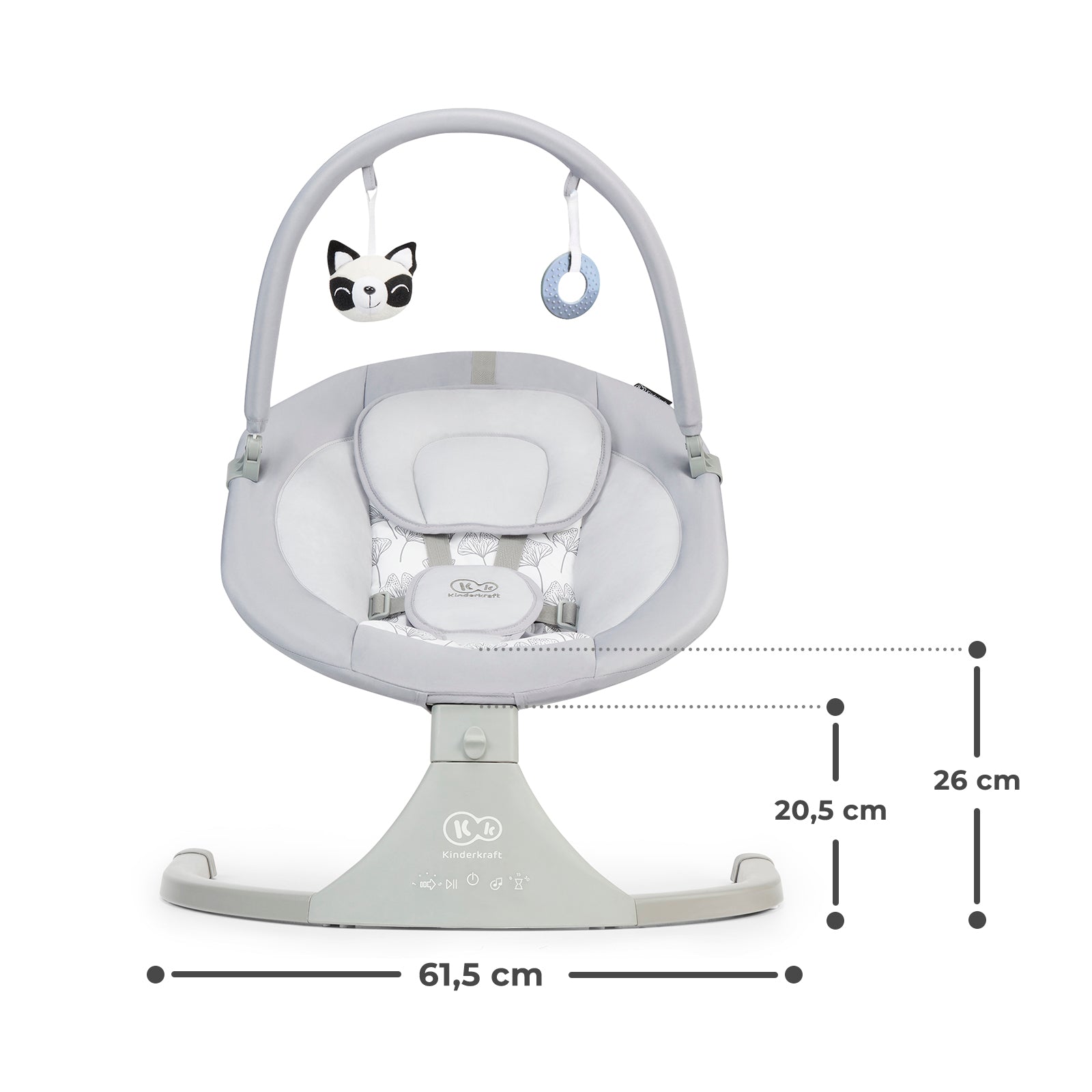 Leagan electric Kinderkraft luli, 2 in 1, grey - Publisol.ro