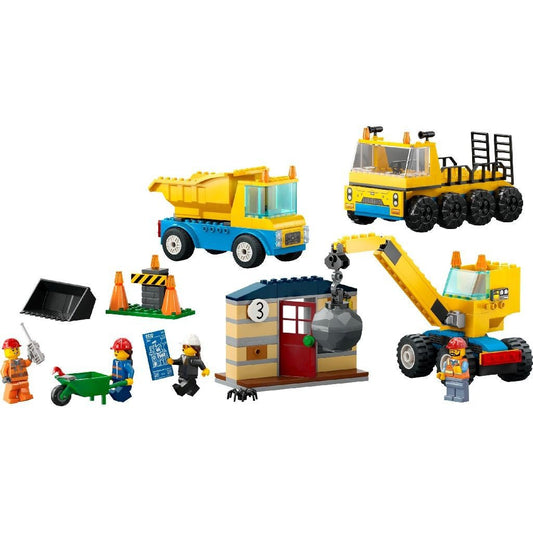 Lego city camioane de constructie si macara cu bila pentru demolari 60391, LEGO - Publisol.ro