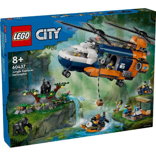 Lego city elicopterul unui explorator al junglei la tabara de baza 60437, LEGO - Publisol.ro