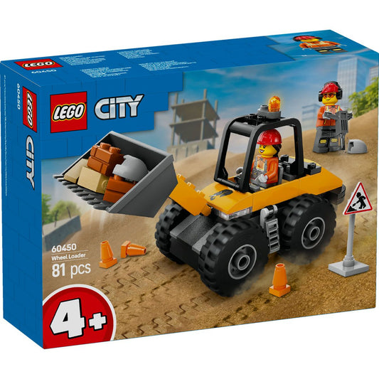 Lego city incarcator pe roti galben pentru constructii 60450, LEGO - Publisol.ro