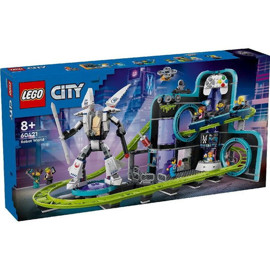 Lego city parc cu roller - coaster lumea robotilor 60421, LEGO - Publisol.ro
