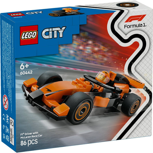 Lego city pilot f1 cu masina de curse mclaren 60442, LEGO - Publisol.ro