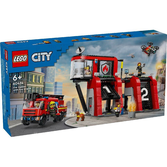 Lego city statie si camion de pompieri 60414, LEGO - Publisol.ro