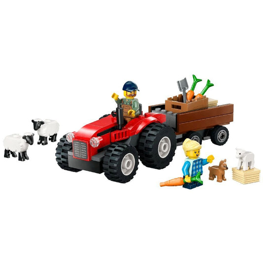 Lego city tractor de ferma rosu cu remorca si oi 60461, LEGO - Publisol.ro