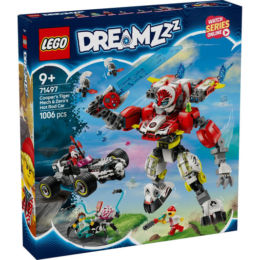 Lego dreamzzz robotul tigru al lui cooper si masina hot rod a lui zero 71497, LEGO - Publisol.ro