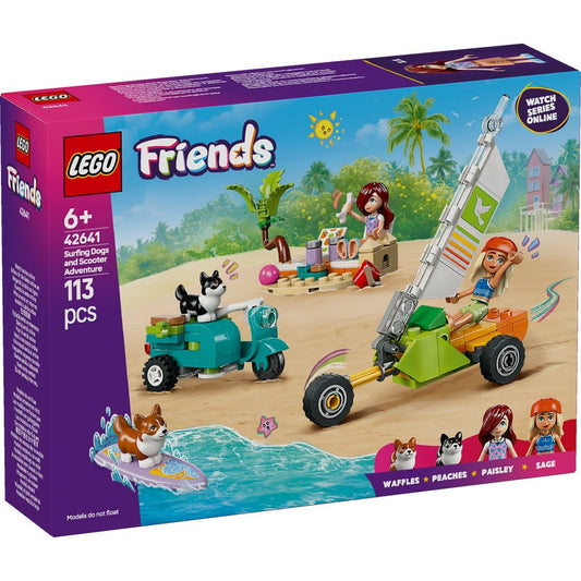Lego friends aventuri cu catei la surfing si pe scuter 42641, LEGO - Publisol.ro