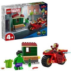 Lego Marvel Iron Man cu motocicleta si Hulk 76287 - Publisol.ro